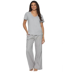 Felina - Mirielle V-Neck Pajama Set - Soft Cotton, Relaxed Fit, All-Season Comfort - 1 of 3