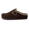 CUSHIONAIRE Haven Genuine Leather Clogs for Women – Faux Fur Lined  Slip-On Womens Shoes with Cork Footbed and Adjustable Buckle - 3 of 4