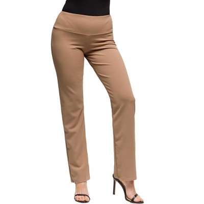 24seven Comfort Apparel Womens Comfortable Stretch High Waist Dress Pants