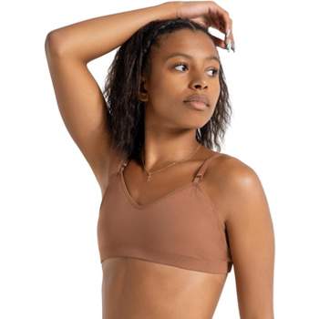 Capezio Black Women's Deep Neck Clear Back Bra, Medium : Target