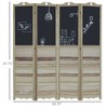 NicBex 4-Panel Room Divider Folding Privacy Screen with Black Boards & Wood Legs Partition for Home & Office - 3 of 4