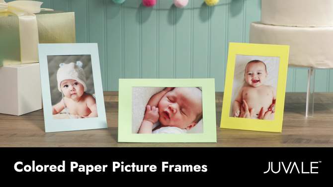 Juvale 50 Pack Colorful Cardboard Picture Frames with Easel Stand, 10 Rainbow Colors, 4x6 Inches, 2 of 11, play video