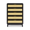 NicBex 5-Drawer Dresser for Bedroom,Simple Wooden Dressers with Rattan Drawers,Chest of Drawers for Living Room,Dining Room,Kitchen,Hallway - 4 of 4
