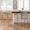 Linon Set of 2 Pernell Counter Height Barstools Beige - 2 of 4