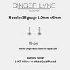 Graduated CZ Flat Back Earrings for Women Sterling Silver 18G 6mm Cartilage Helix Upper Lobe Body Piercing Ginger Lyne - 3 of 4