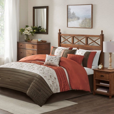 Rust Comforter Set King Burnt Orange Bedding Comforter Sets