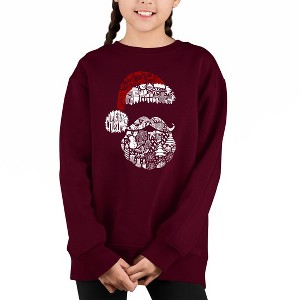 LA Pop Art Santa Pics - Girl's Word Art Crewneck Sweatshirt - 1 of 4