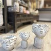 Slickblue Cute Pouting Girl Planter, Concrete Succulent Pot, 2 Design Options, Indoor Decorative Accent, 6"-6.5"W - 4 of 4