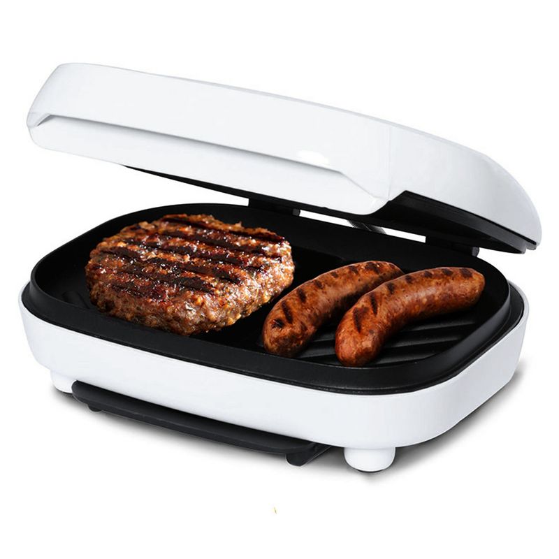 Brentwood Electric Contact Grill 2 Slice Capacity in White, 4 of 6