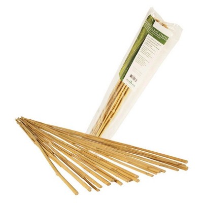 Natural Finish 4-Foot Bamboo Garden Stakes, Set of 25