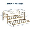 Twin Size Daybed with Trundle - Metal Daybed Frame with Steel Slats, Headboard & Roll-Out Bed, Space-Saving Sleeper Sofa - 3 of 4