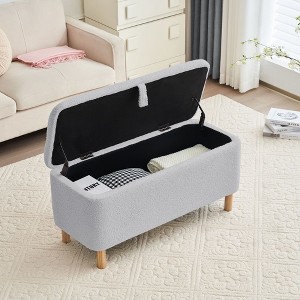 NicBex Boucle Fabric Storage Ottoman Bench,Upholstered Storage Ottoman with Storage Compartment,Modern Storage Bench for Living Room,Bedroom - 1 of 4