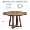 Round Dining Table for 4-6, 47" Circle Dining Room Table with Sturdy Cross Base, Farmhouse Wood Dining Table for Apartment Kitchen Living Room - 3 of 4