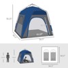 VisioGear Pop Up Camping Tents 4 Person, Quick Setup Automatic Hydraulic Family Travel Tent with Windows, Doors, Blue, 94.5"*94.5"*78.3" - 3 of 4