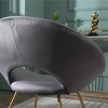 Silky Velvet Curved Accent Chair with Gold-Tone Metal Base - 4 of 4