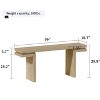 Kumasinova 66" Extra Wide Solid Wood Console Table,Minimalist Veneer Entryway Table with Open Base,Sofa Table for Entryway,Hallway&Living Room - 2 of 4