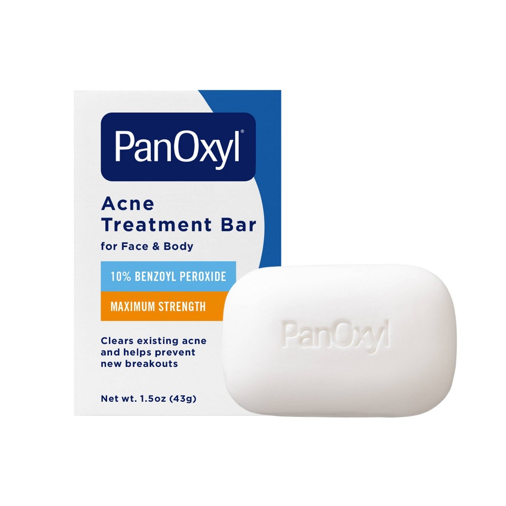 Photos - Facial / Body Cleansing Product PanOxyl 10 Benzyol Peroxide Acne Cleansing Bar - 1.5oz: Paraben-Free, Vegan, Acne-Prone Skin, Unscented