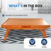 SereneLife Wooden Jigsaw Puzzle Table - Brown - 2 of 4