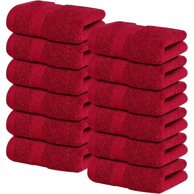 12-Pack Luxury Wash Cloths for Showering, 100% Cotton Soft and Absorbent Face Tow
