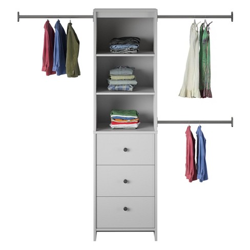 Rubbermaid Configurations Classic Custom 4 Foot To 8 Foot Wide Walk In Or  Reach In Closet Shelving And Hanging Storage Solution Kit : Target