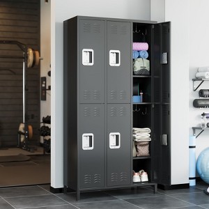 Locker for Employees, 6/3/9 Doors Locker Cabinet with Hooks, Storage Locker for Home, Office, Gym, School, Assembly Required - 1 of 4