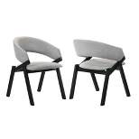 Set of 2 Talulah Fabric Veneer Dining Chairs - Armen Living