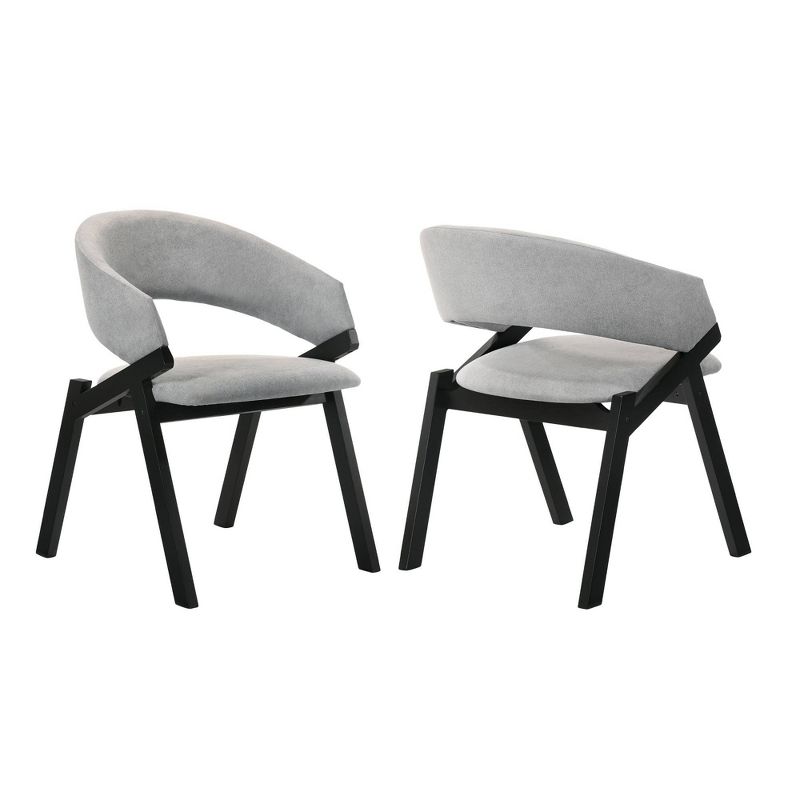 Set of 2 Talulah Fabric Veneer Dining Chairs - Armen Living, 1 of 10