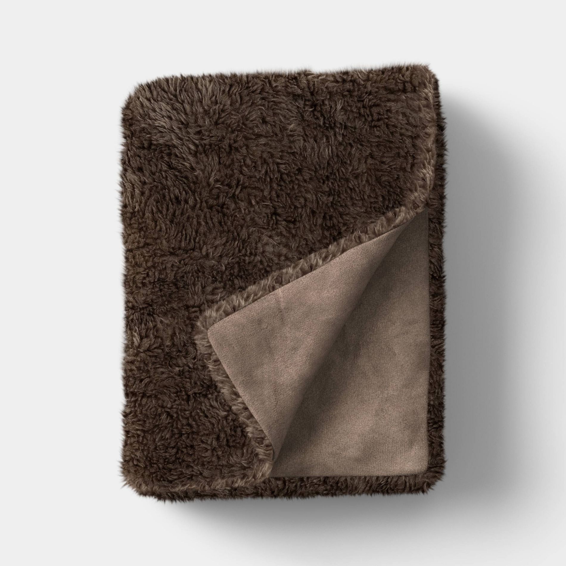 Softest Faux Shearling Throw Walnut Brown - Threshold™