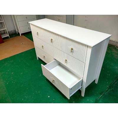 Fluted 4 Drawer Dresser Wide Dressers Chest of Drawers