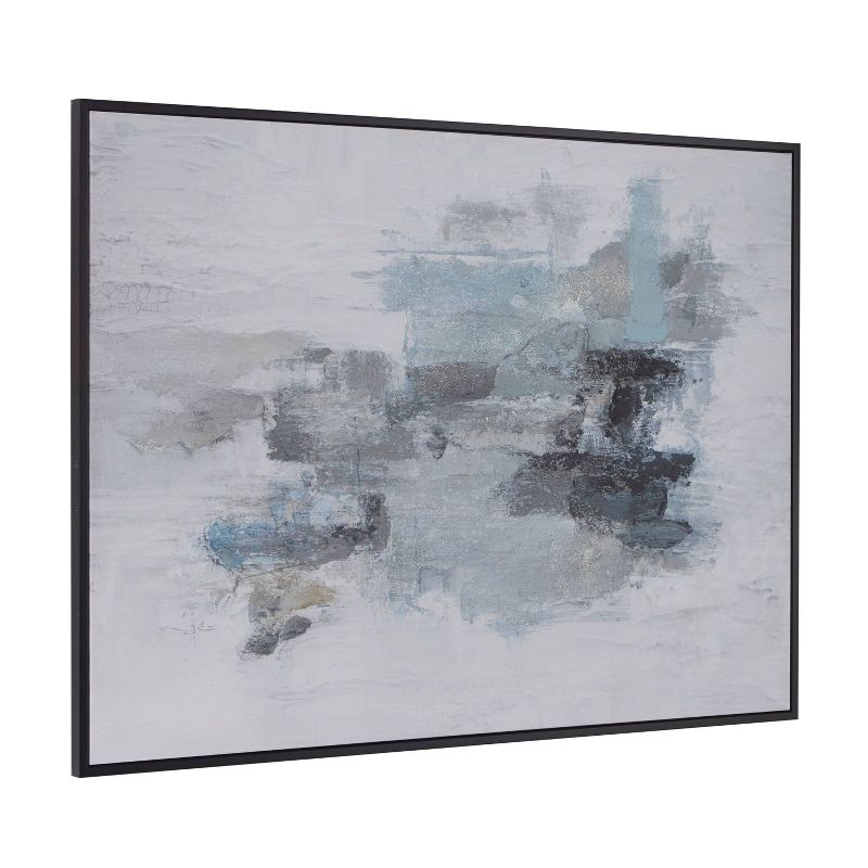 Contemporary Canvas Abstract Framed Wall Art with Black Frame Blue - Olivia &#38; May, 5 of 6