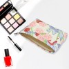 Unique Bargains Reusable Floral Print Handheld Makeup Bag White Red Pink 1 Pc - 4 of 4