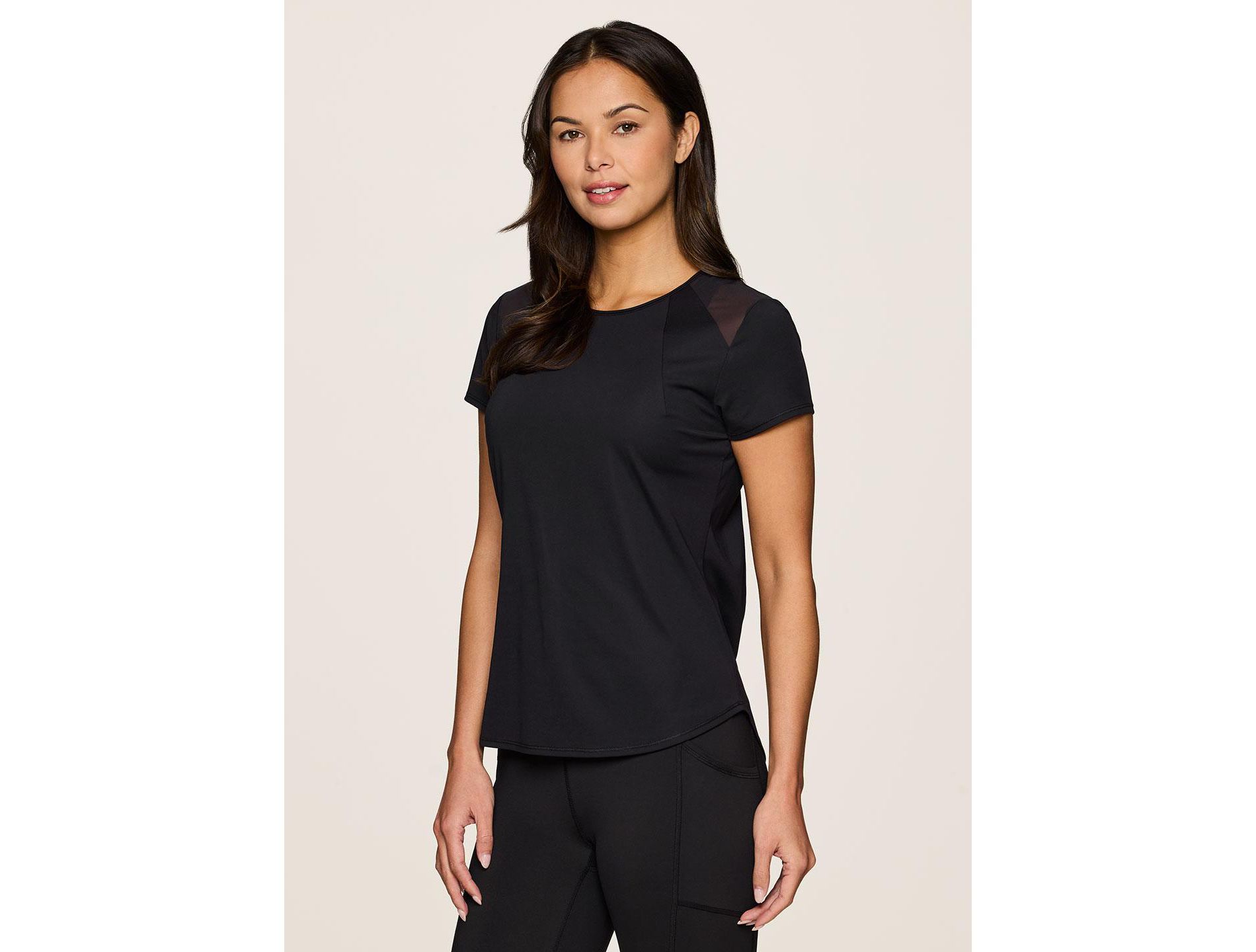 RBX Active Women's Short Sleeve T-Shirt Quick Drying Workout Top with Mesh Panels