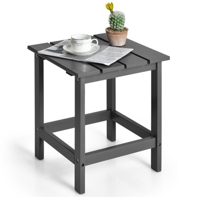 Tangkula 15" Outdoor Square Side End Table Wooden Coffee Table Suitable for Garden Patio Balcony White/Gray/Black