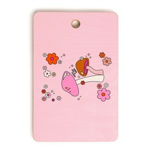 Daily Regina Designs Colorful Mushrooms And Flowers Cutting Board Rectangle - Deny Designs - 1 of 3