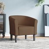 vidaXL Tub Chair - Living Room/Bedroom/Office Accent Chair, Fabric & Engineered Wood Frame, Brown - 2 of 4