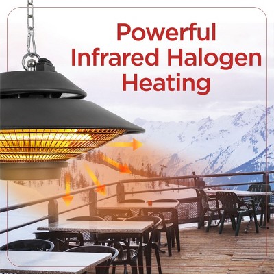 Black Electric Ceiling Mounted Patio Heater with Carbon Tube