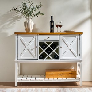 Bella Depot 47.5" Console Table Bar Set with 2-Door Cabinet, Drawer and Coffee Bar, Wine rack for Kitchen, Hallway, Dining, Living Room - 1 of 4
