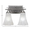 Toltec Lighting Uptowne 2 - Light Vanity in  Aged Silver with 5.5" Fluted Italian Ice Shade - 2 of 2