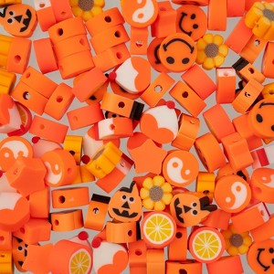 John Bead Polymer Clay Beads Craft Activity Kit Bag 1mm Orange 120 Pieces - 1 of 4