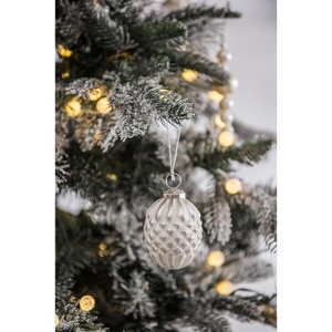 YOOCOZZ Classic Household Christmas Decoration Set, Modern Xmas Tree Ornaments Ball, White Elegent Glass- Iron Decorative Hanging Ball - 1 of 4