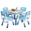 Kids Table and Chairs Set, Graffiti Desktop Plastic Children Art Table, Height Adjustable Toddler Table and Chair Set for Kids Ages 3-10 - 2 of 4