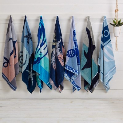 2pk Summer Printed Cotton Beach Towels - Great Bay Home