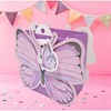 Bows And Sparkles Medium Die Cut Butterfly Birthday Gift Bag with Tag Purple - 2 of 3