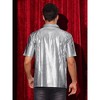 Lars Amadeus Men's Short Sleeves Hipster Shiny Disco Golf Metallic Polo Shirts - 3 of 4