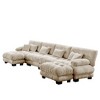 Oversized 173.2" Chenille Modular U-Shaped Sectional Sofa with Bolster Armrests and 2 Ottomans, 6-Piece Free combination Sofa - 4 of 4