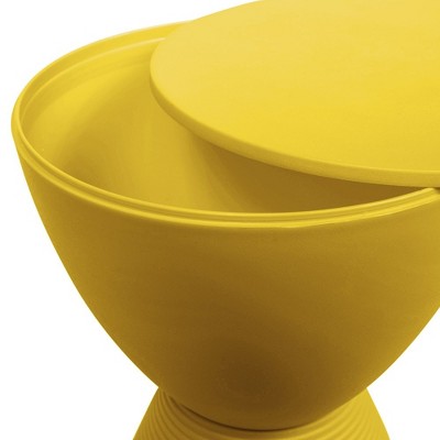 Yellow Modern Round Plastic Side Table