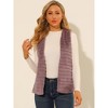 INSPIRE CHIC Women's Fashion Casual Sleeveless Fluffy Open Front Faux Fur Vest - 3 of 4