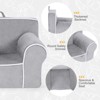 Infans Kids Sofa Toddler Foam Filled Armchair w/ Velvet Fabric Baby Perfect Gift Grey - 2 of 4