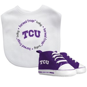 Baby Fanatic 2 Piece Bid and Shoes - NCAA TCU Horned Frogs - White Unisex Infant Apparel - 1 of 3