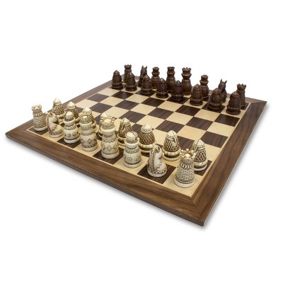 We Games Medieval Themed Chess Set - 15 In. Wood Board, 2.185 In. King ...